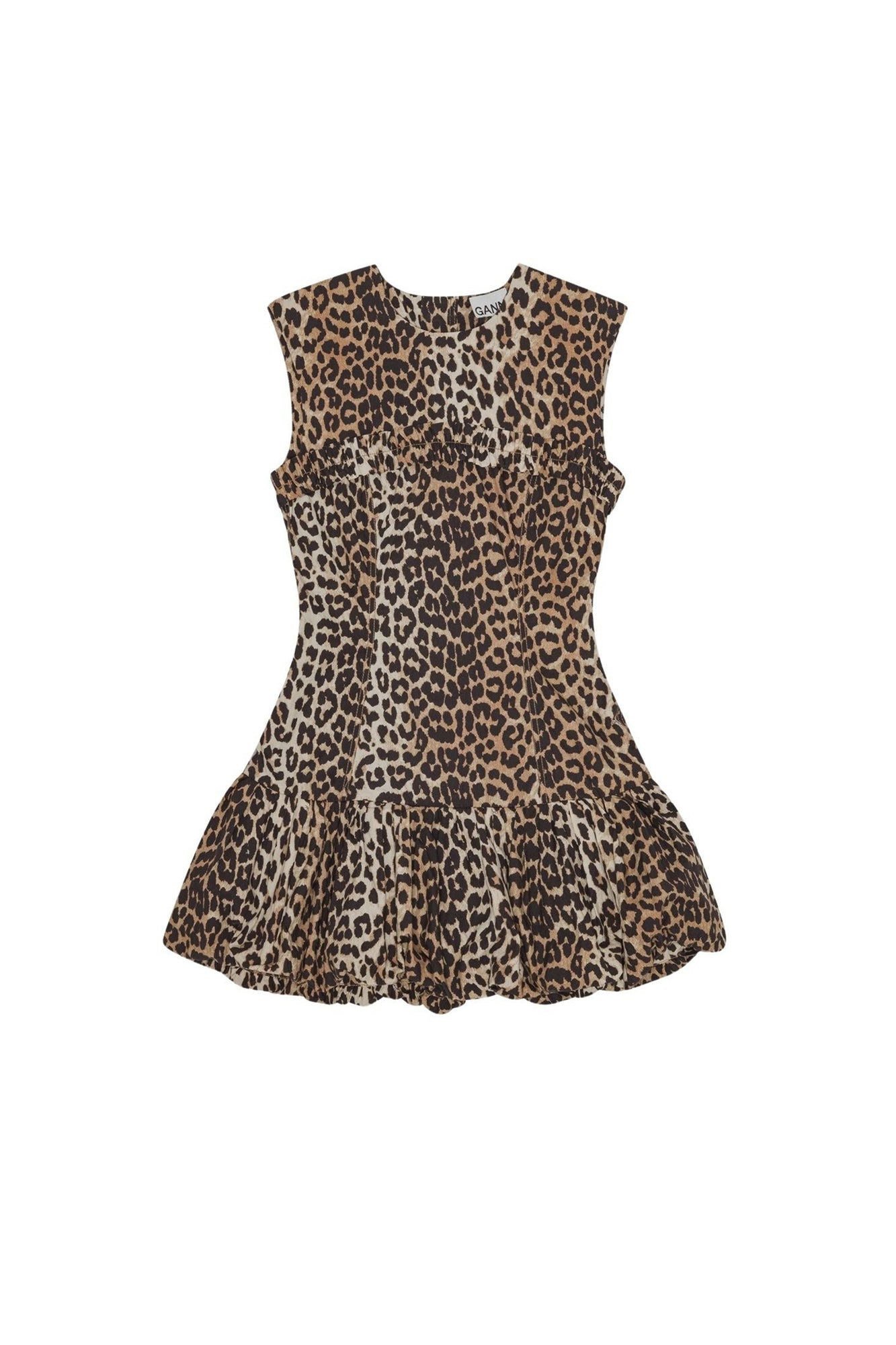 Robe courte à imprimé animal en coton - Leopard