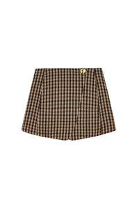 Short checked skirt - Chicory Coffee