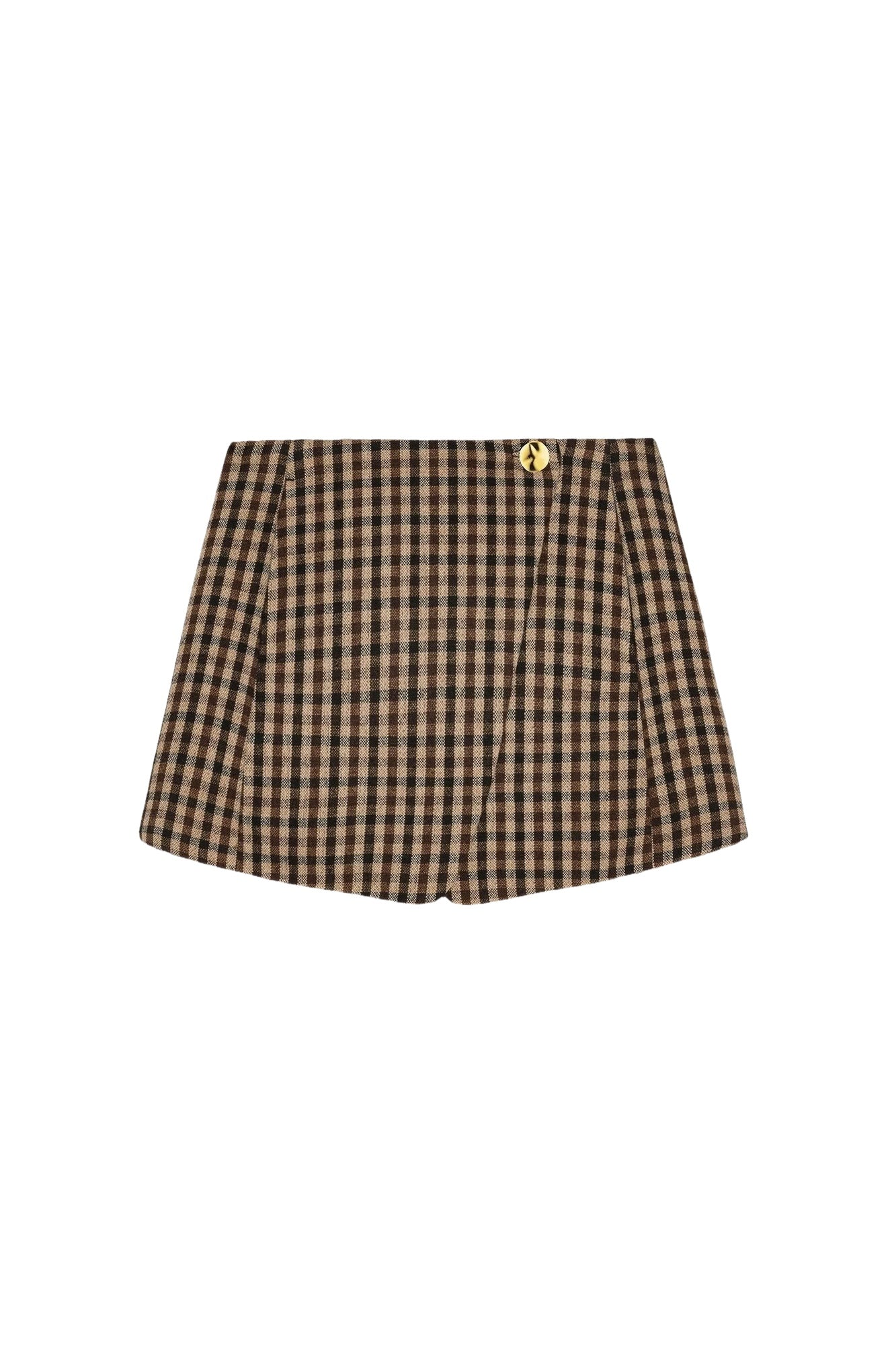 Short checked skirt - Chicory Coffee