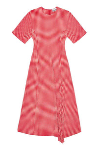 Robe fendue en seersucker  - Racing Red