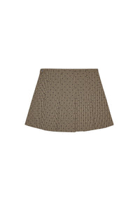 Jupe courte de tailleur à carreaux floqués - Tiger'S Eye