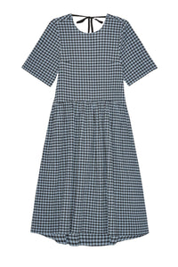 Robe midi en seersucker à carreaux - Soft Chambray