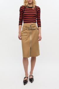 Cotton midi skirt - Tiger's Eye