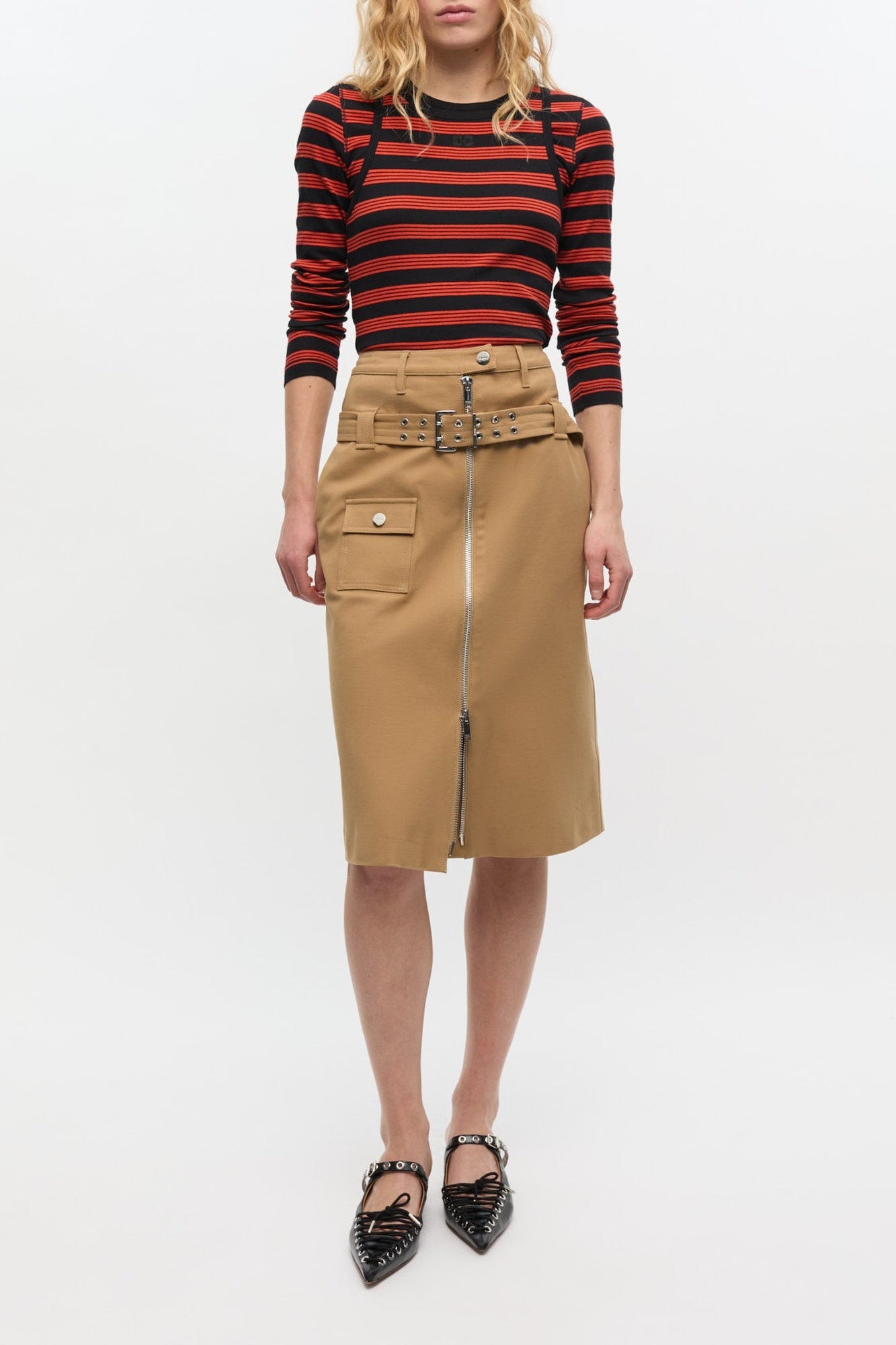 Cotton midi skirt - Tiger's Eye