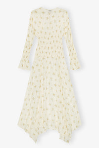 Robe imprimée à manches longues - Antique White