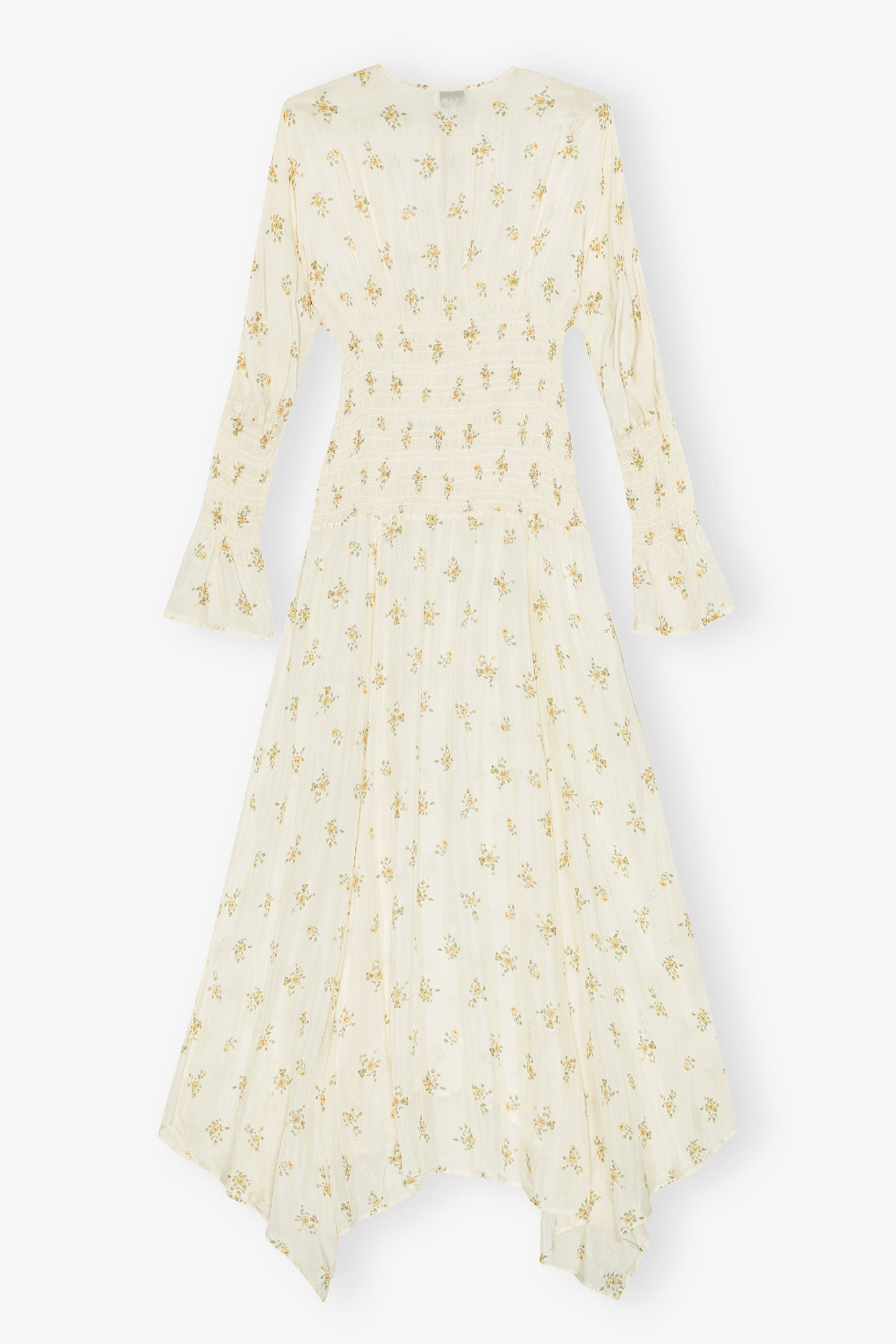 Robe imprimée à manches longues - Antique White