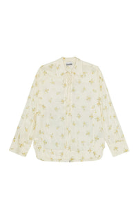Chemise à fleurs avec lacets - Antique White