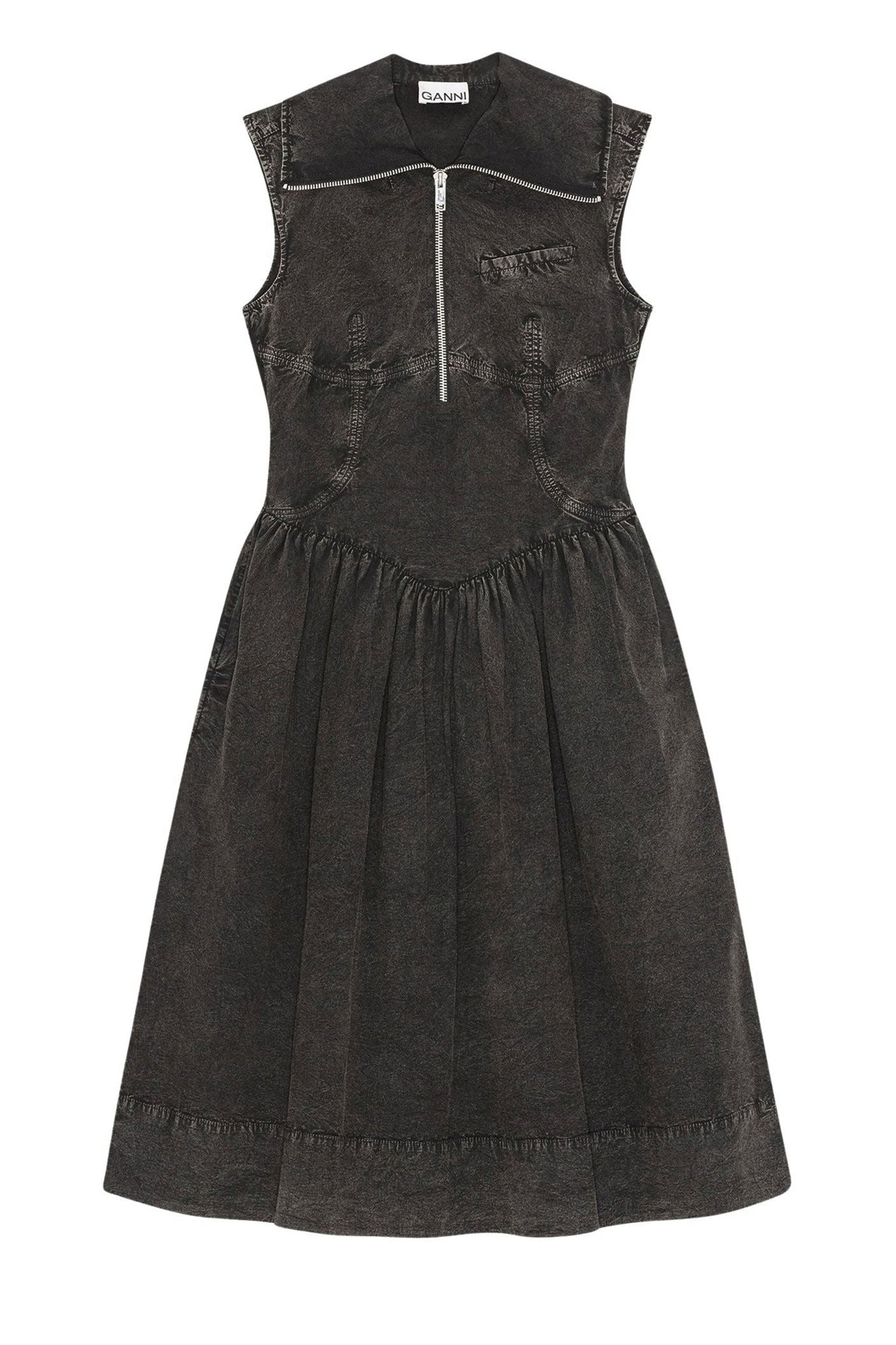 Robe évasée en coton - Black