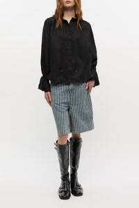 Fluid shirt with tie - Black