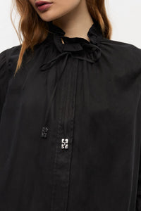 Fluid shirt with tie - Black