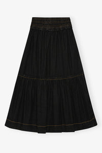 Jupe smockée délavée - Black