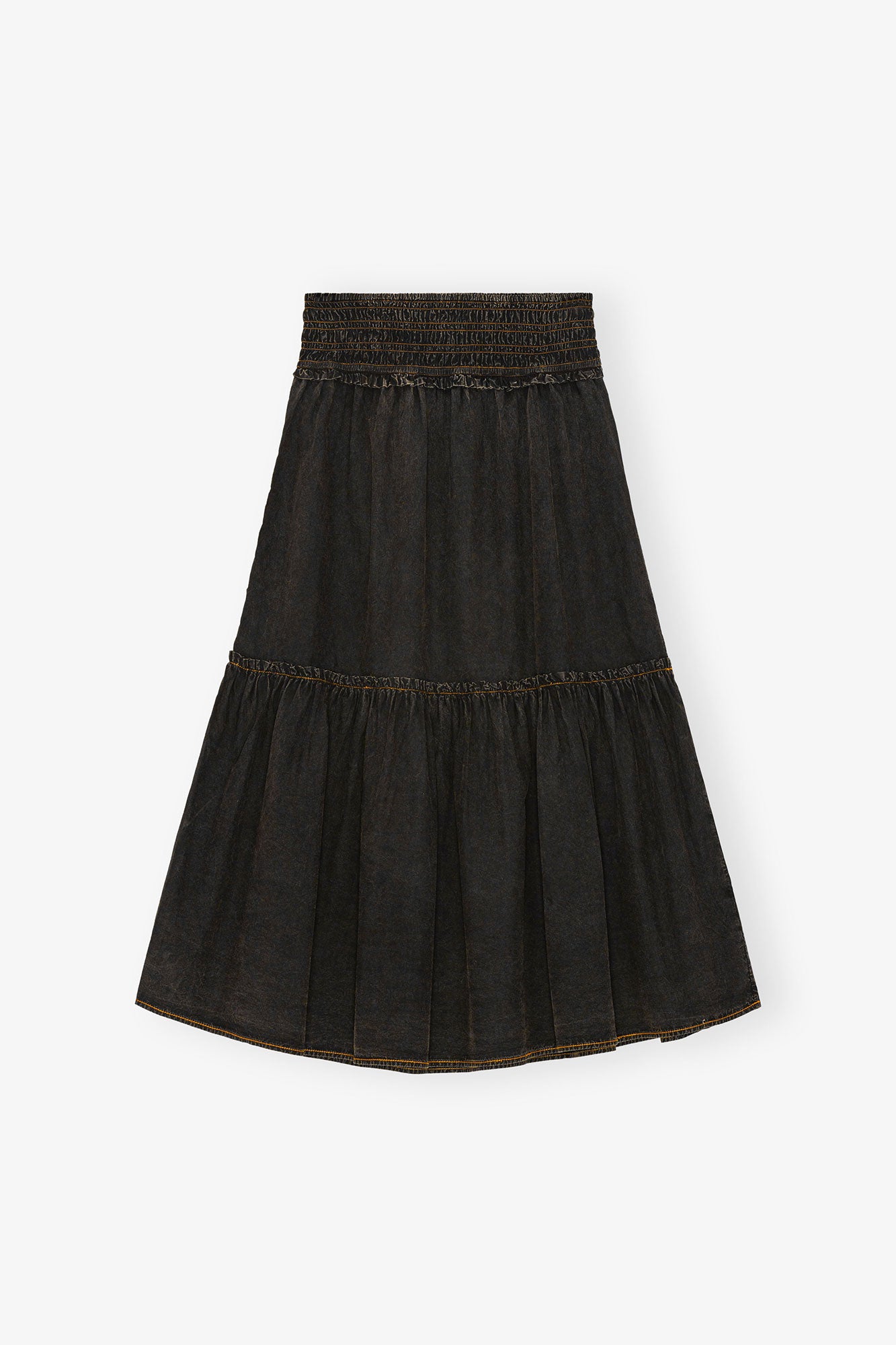 Jupe smockée délavée - Black