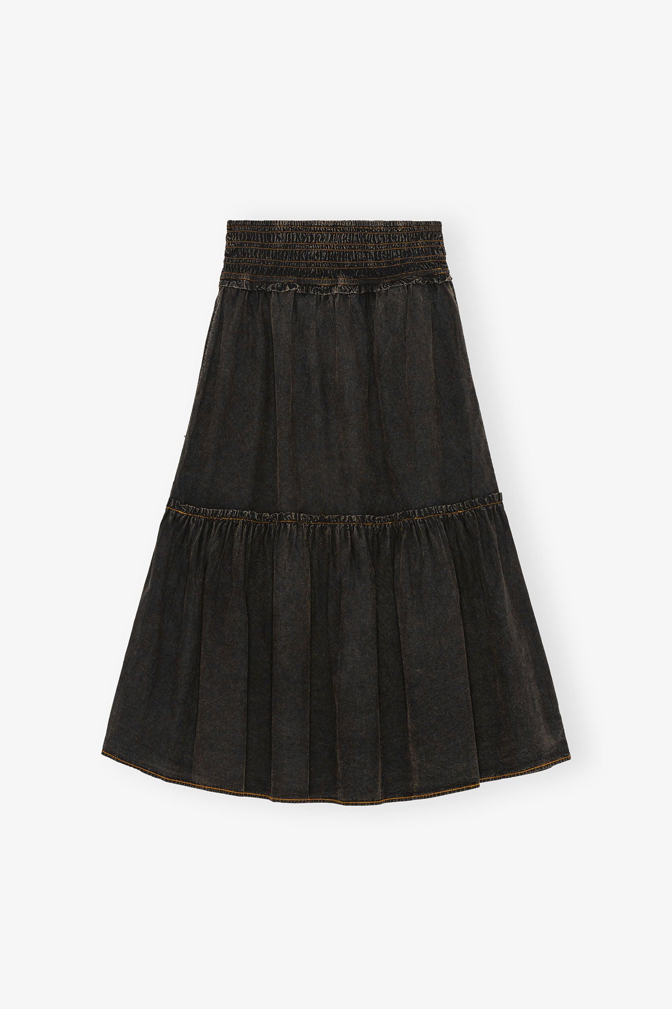 Jupe smockée délavée - Black