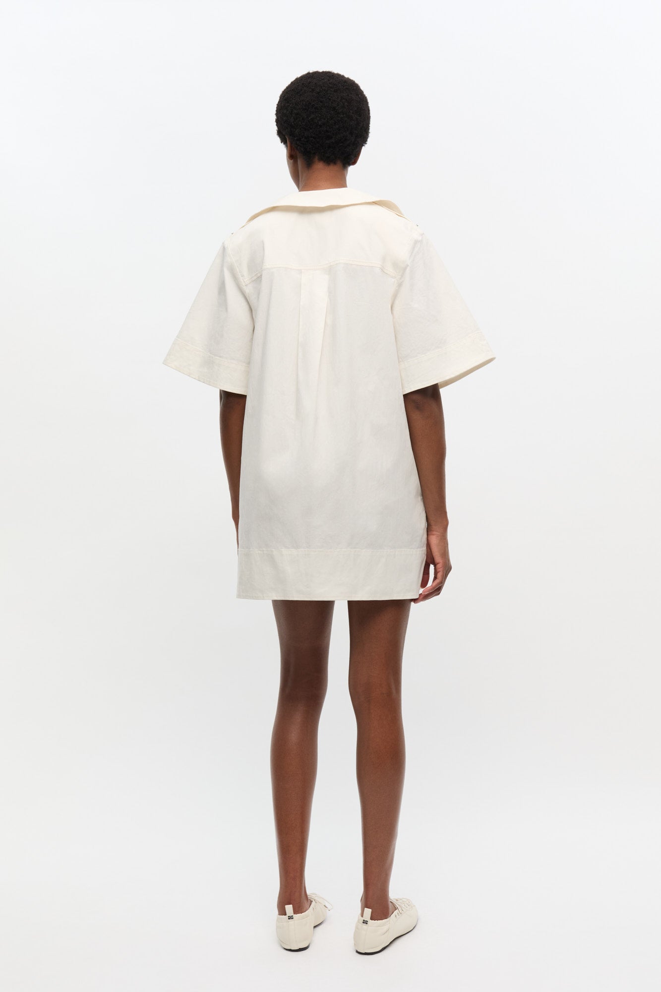 Robe courte en coton - Egret