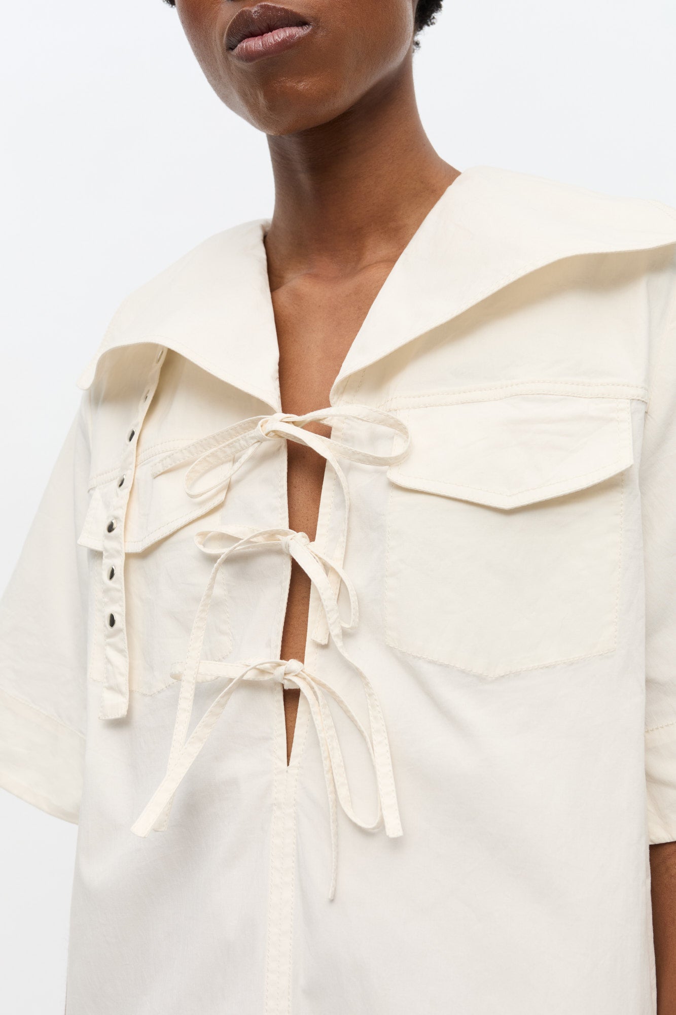 Robe courte en coton - Egret