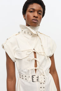 Robe courte en coton - Egret