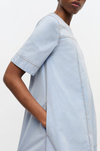 Robe courte trapèze en denim - Soft Chambray