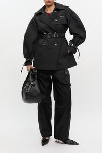 Trench court ceinturé - Black
