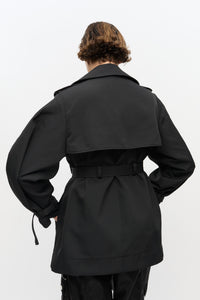 Trench court ceinturé - Black