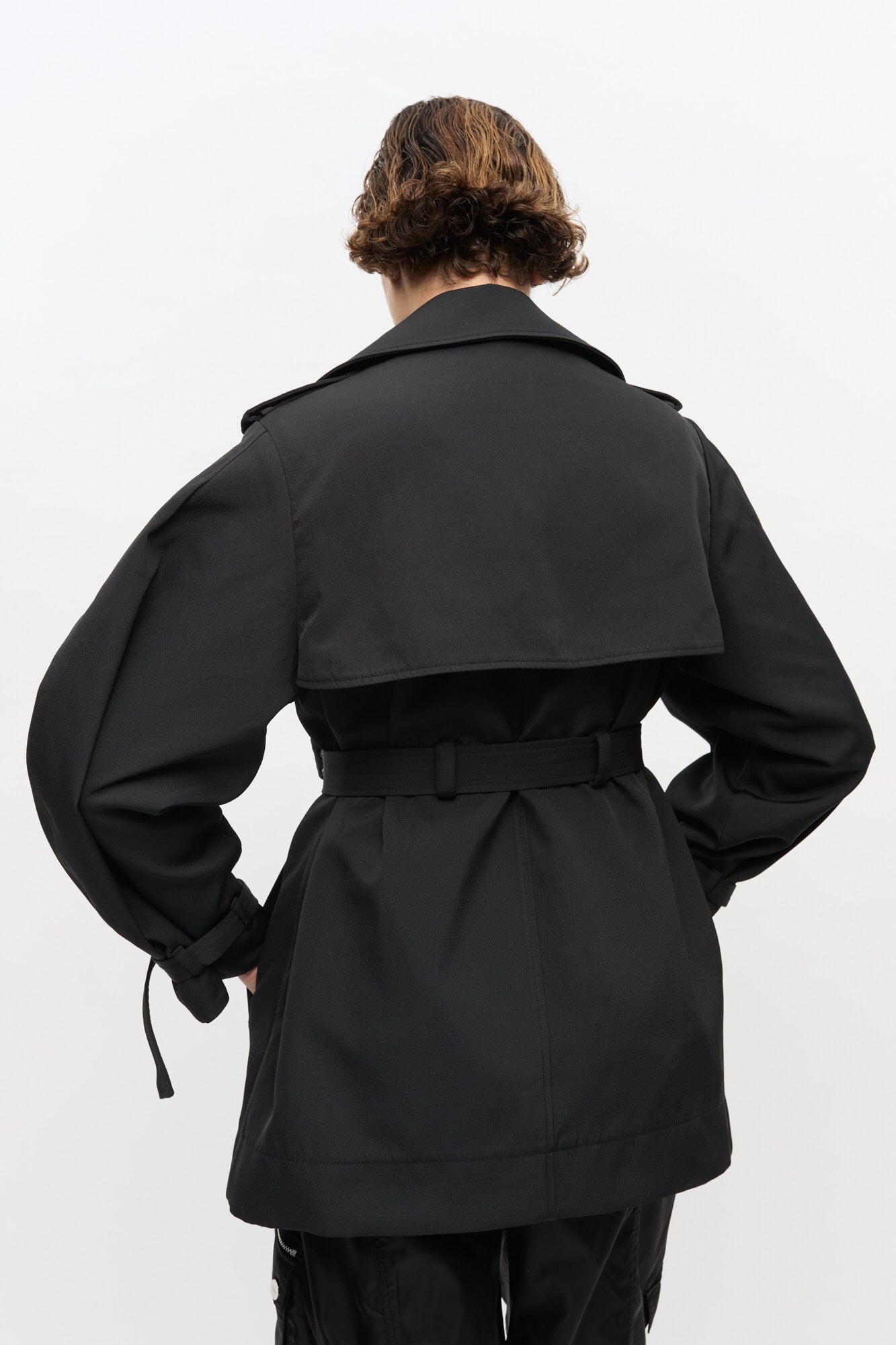 Trench court ceinturé - Black