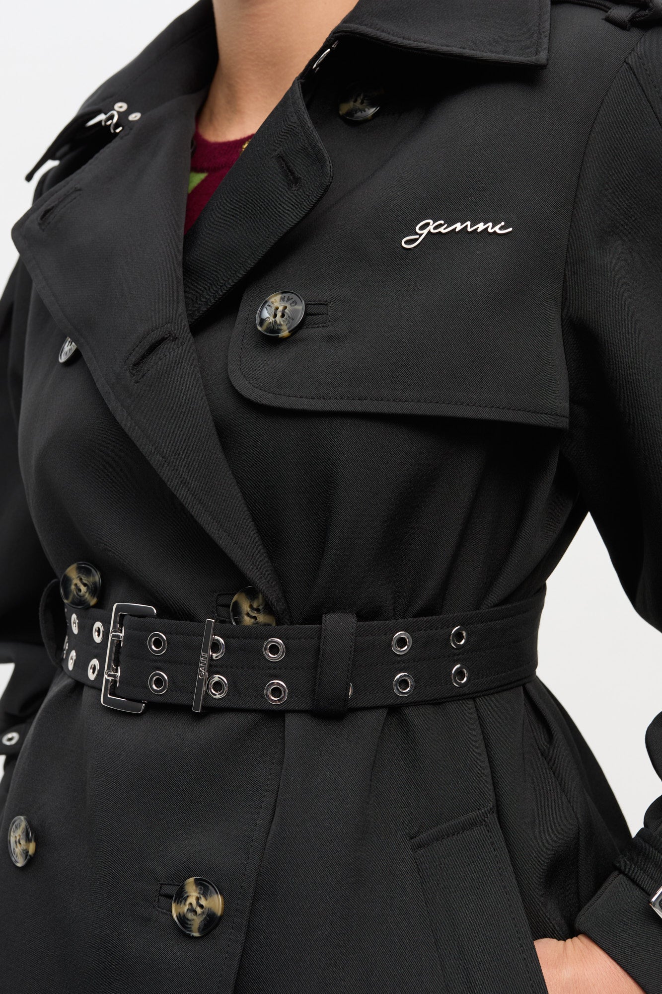 Trench court ceinturé - Black