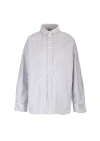 Chemise rayée à demi-patte - Blue & White