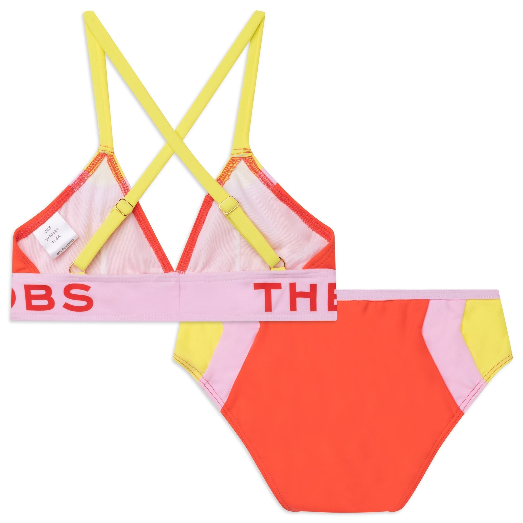 Maillot de bain 2 pièces color-block - Bright Orange