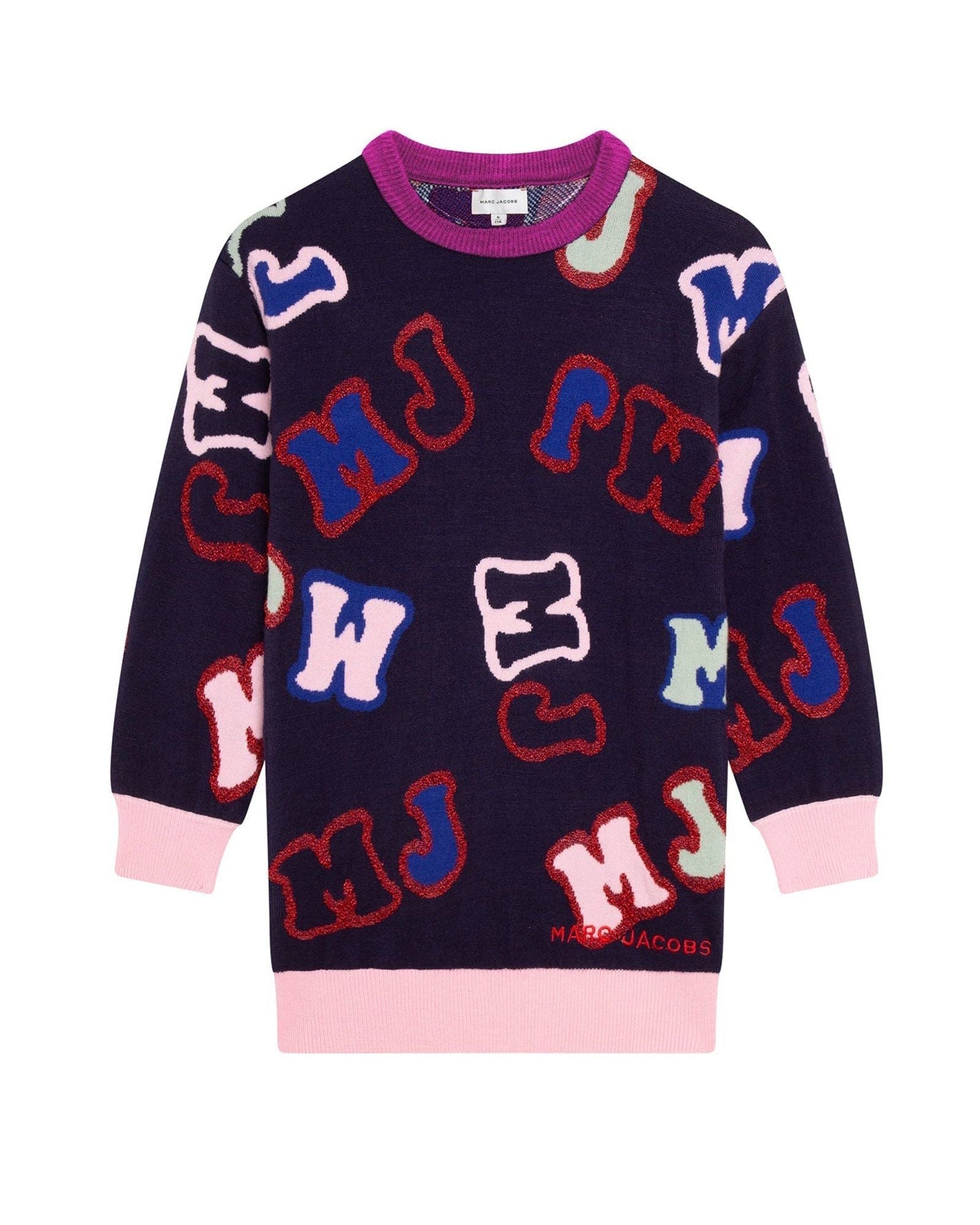 Robe tricot en jacquard lettres MJ - Dark blue