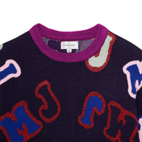 Robe tricot en jacquard lettres MJ - Dark blue