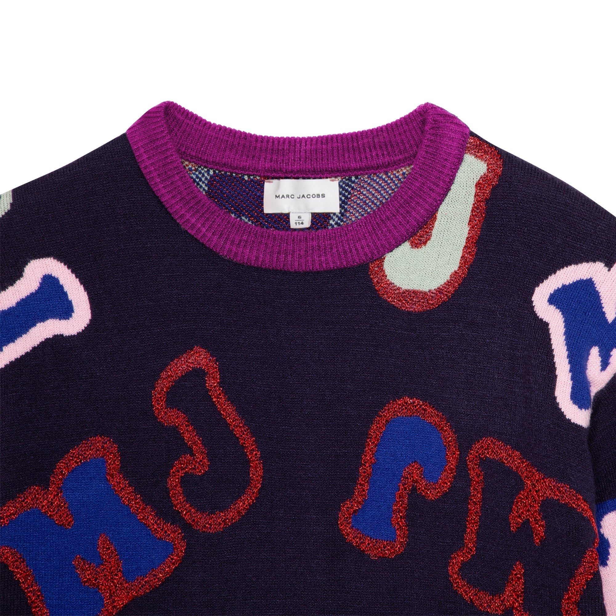 Robe tricot en jacquard lettres MJ - Dark blue