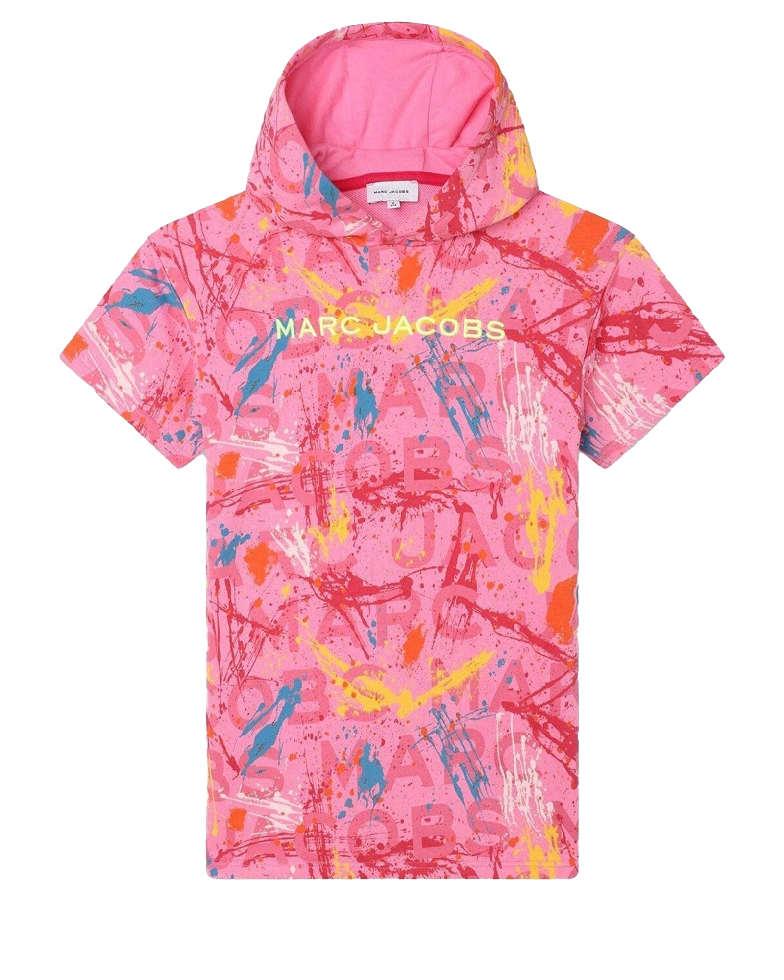Cotton hooded dress - Candy Pink
