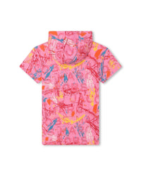 Cotton hooded dress - Candy Pink
