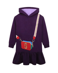 Robe à capuche en coton - Violette