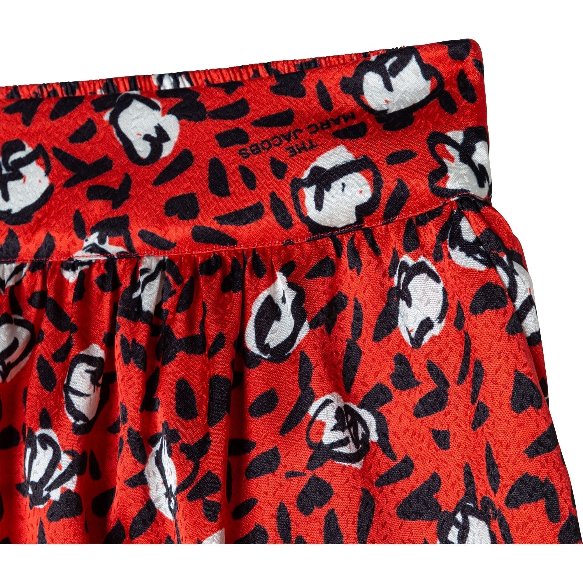 Jupe en satin imprimé all-over Abstract - New red