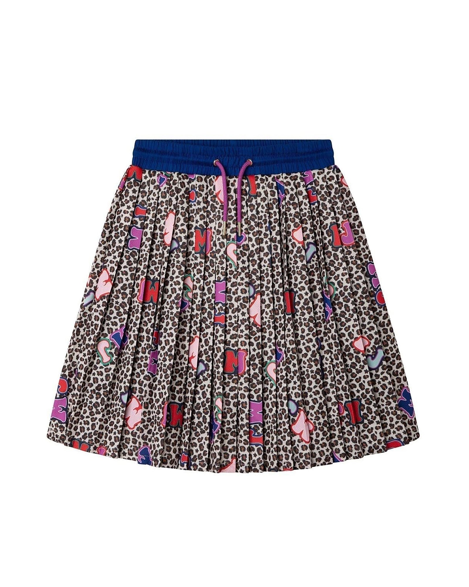 Jupe plissée en tissu imprimé Micro - Beige marron