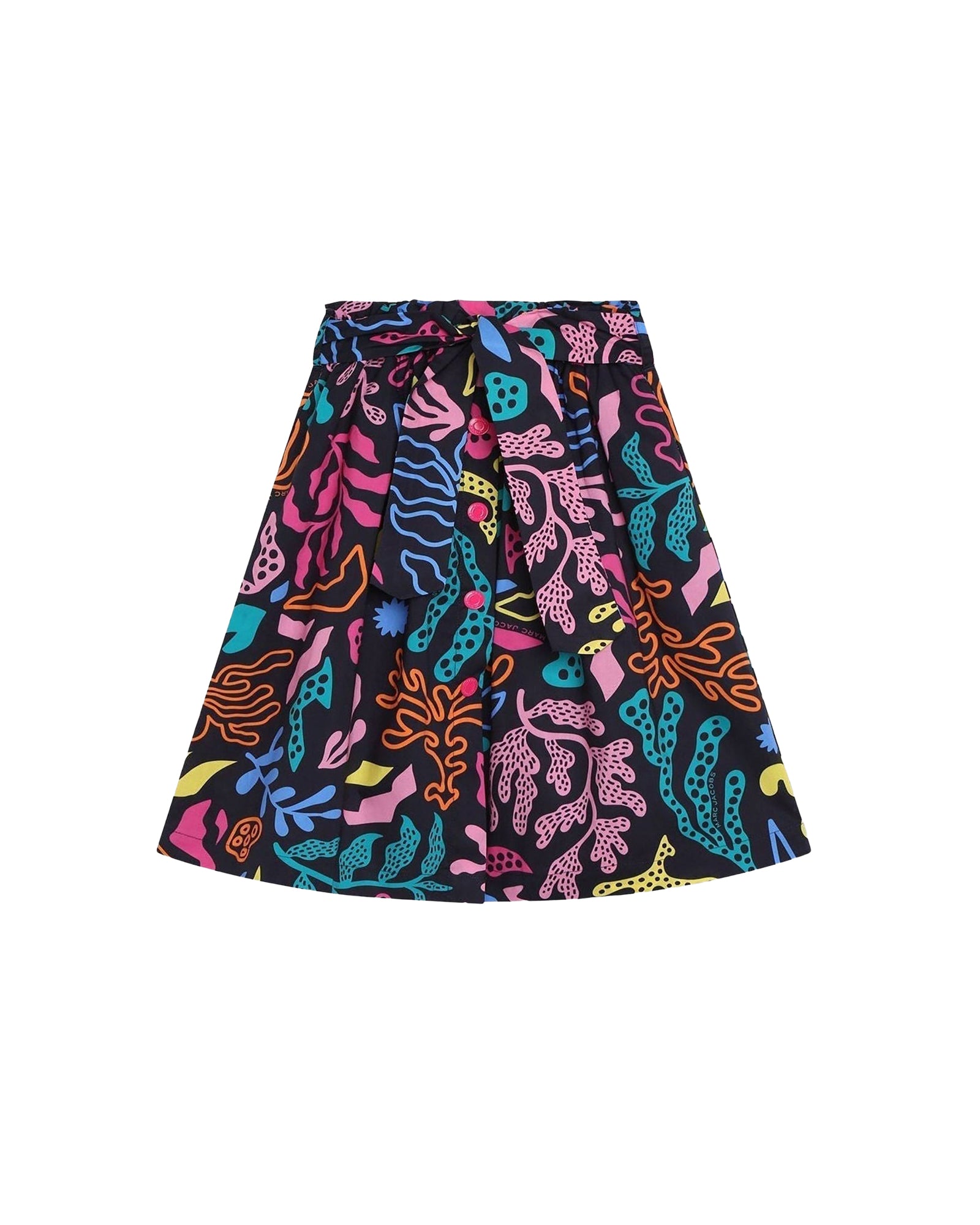 Seaweed print poplin skirt - Dark Blue
