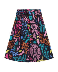 Jupe imprimée "Algues" multicolores - Dark Blue