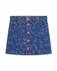 Skirt with denim logo - Denim Blue