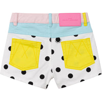 Short en twill ceinturé - Blanc Noir