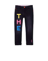 Trousers with embroidery - Denimblackla