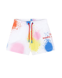 Short à taille élastiquée - Blanc
