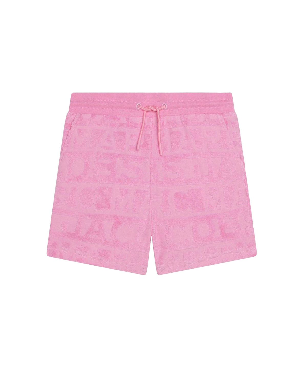 Short en éponge jacquard "rayures" siglées - Rose Candy