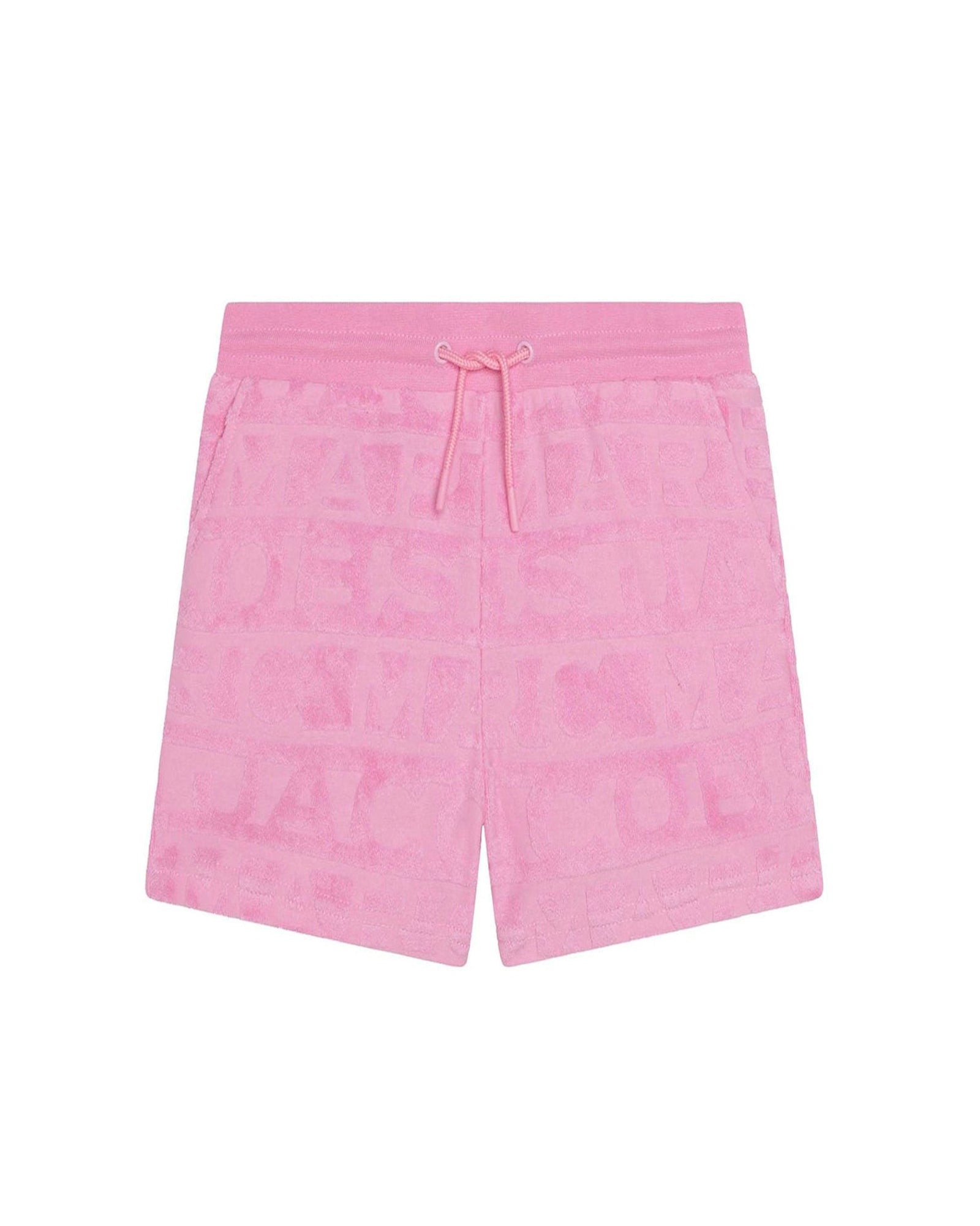 Short en éponge jacquard rayures siglées - Rose candy