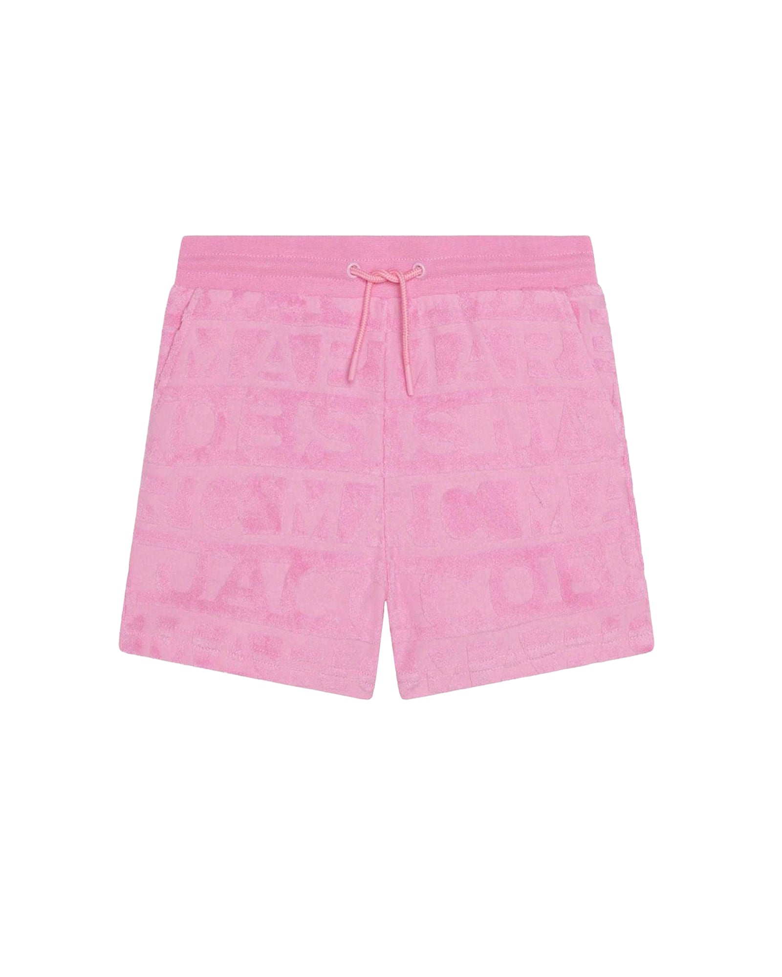Short en éponge jacquard rayures siglées - Rose Candy