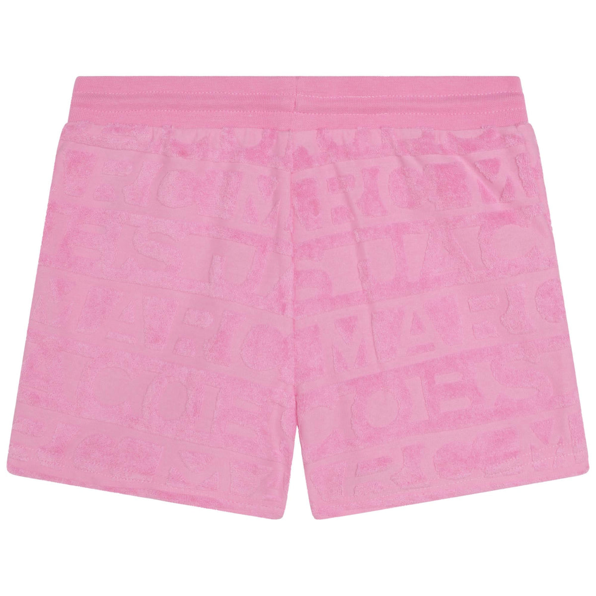 Short en éponge jacquard "rayures" siglées - Rose Candy