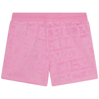 Short en éponge jacquard rayures siglées - Rose candy