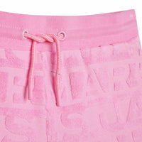 Short en éponge jacquard rayures siglées - Rose candy