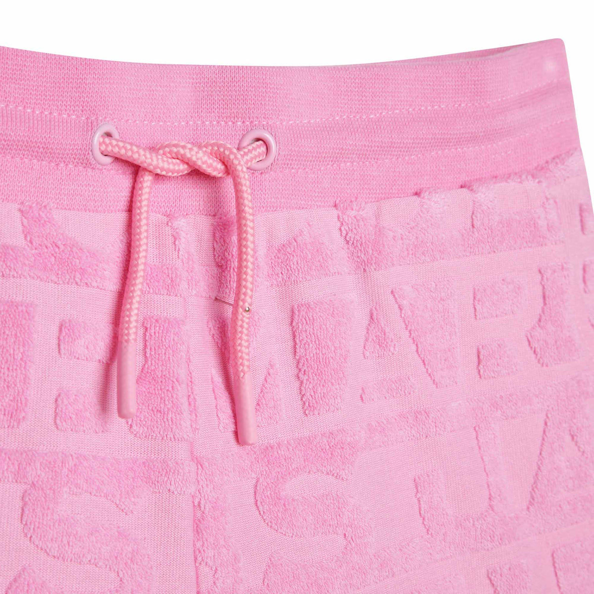 Short en éponge jacquard "rayures" siglées - Rose Candy