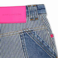 Short 5 poches en denim rayé - Denim Blue