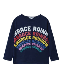 T-shirt Embrace Rainbow - Medieval blue